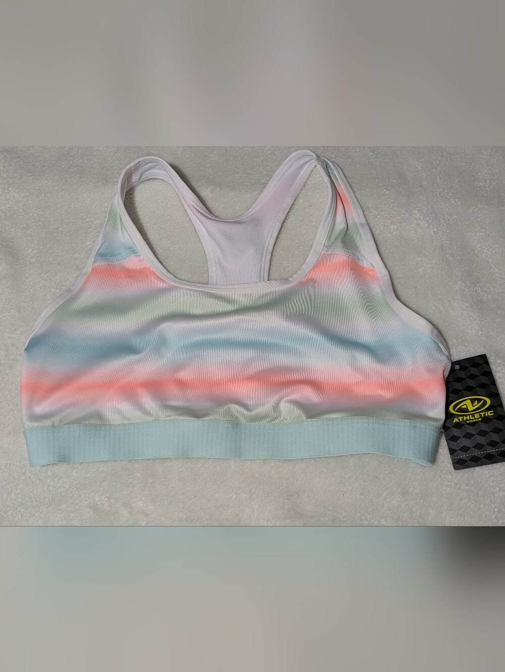 NWT Athletic Works Girls Pastel Ribbed Ombre Sports Bra Size 36